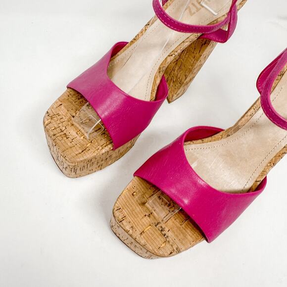 NEW Schutz Glayce Platform Pink Leather Sandals Heels Size 8.5 MSRP $178 - Picture 6 of 12